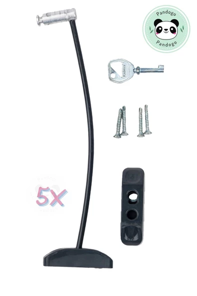 Pandogo Pencere Kilidi 5 Adet Antrasit Kapı Ve Pencere Emniyet Aparatı Güvenlik Ürünü Kilit ürün görseli 1