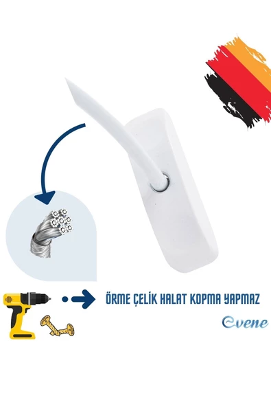 Evene Beyaz Pencere Kilidi 6 Adet Halatlı Çocuk Güvenlik Emniyet Hırsız Pimapen Pvc Kapı Bebek Kilit - Resim 2