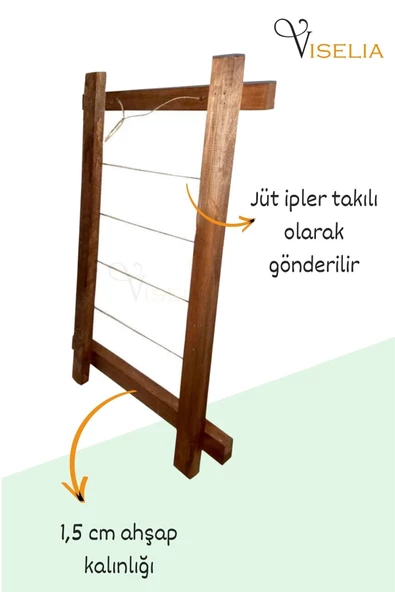 Viselia Fotoğraf Çerçevesi Ipli Foto Askı Ahşap Işıklı Resim Çerçevesi - 3