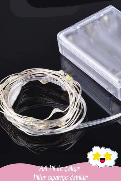 Pandogo 3 Metre Peri Led Çok Amaçlı Dekoratif Aydınlatma Bakır Tel Mekan Parti Aydınlatma 2 Adet Mor - 5