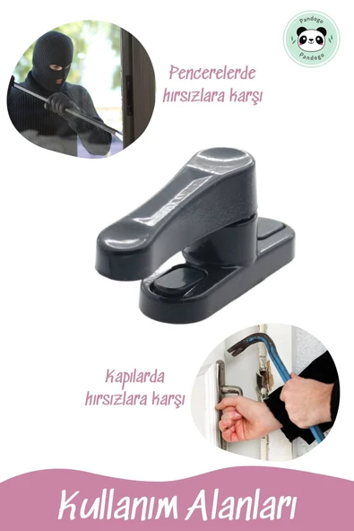 Pandogo Antrasit Pimapen Pencere Kilidi Hırsızları Uzak Tutun Çocuklarınızı Koruyun 2 Adet - Resim 7