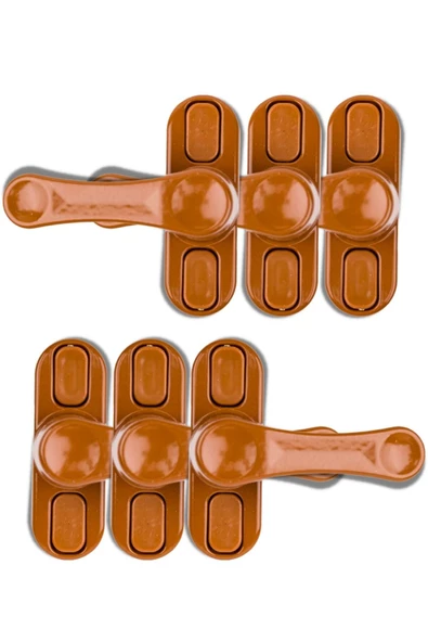 Viselia Pencere Kilidi Pimapen Kilidi Pencere Çocuk Kilidi Pencere Emniyet Kilidi Açık Kahve 6 Adet ürün görseli 1