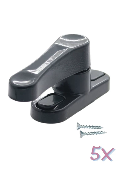 Pandogo Pencere Kilidi 5 Adet Kapı Ve Pencere Emniyet Aparatı Güvenlik Ürünü Kilit Antrasit ürün görseli 1