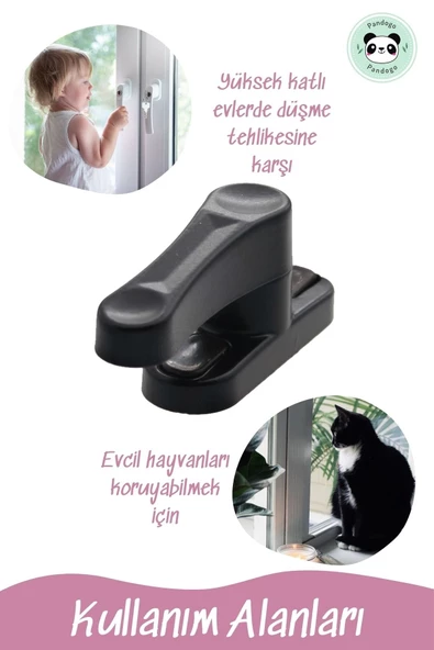 Pandogo Pencere Kilidi 10 Adet Kapı Ve Pencere Emniyet Aparatı Güvenlik Ürünü Kilit Siyah - Resim 8
