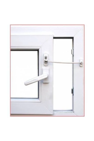 Evene Beyaz Pencere Emniyet Kilidi Çocuk Hırsız Kilidi Halatlı Pvc 2 Adet - Resim 4