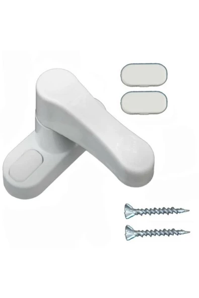 Viselia Beyaz Pencere Emniyet Kilidi Çocuk Hırsız Kilidi Çekmeli Metal 2 Adet - Resim 3
