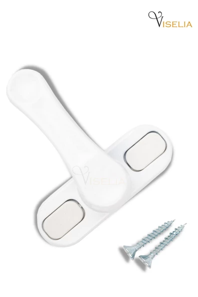 Viselia Beyaz Pencere Emniyet Kilidi Çocuk Hırsız Kilidi Çekmeli Pvc 1 Adet ürün görseli 1