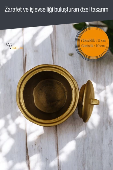 Viselia Takı Kutusu Takı Organizer Kapaklı Kutu Takı Düzenleyici Altın Eskitme Renk Model 12 - 2