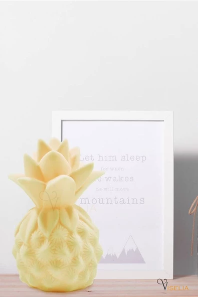 Viselia Pembe Ananas Gece Lamba Pilli Projeksiyon Masa Lamba Ananas Led Lamba - 6