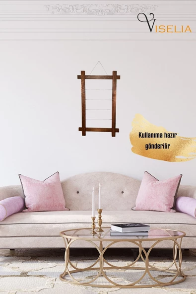 Viselia Fotoğraf Çerçevesi Resim Çerçevesi Ipli Foto Askı Ahşap Resim Çerçevesi - 7
