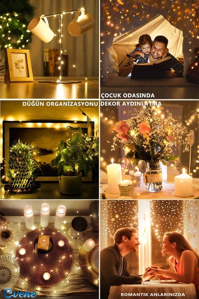 Evene Led Işık Led Şerit Peri Led Işık Dekoratif Aydınlatma Peri Led Mor Led 3 Metre - 8