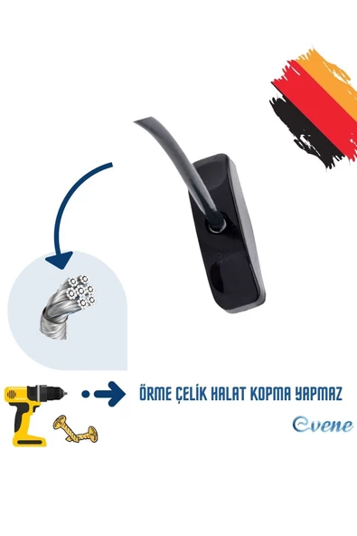 Evene Siyah Pencere Kilidi 2 Adet Halatlı Çocuk Güvenlik Emniyet Hırsız Pimapen Pvc Kapı Bebek Kilit - 2