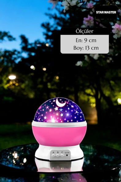 Star Master Masa Lambası Gökyüzü Projeksiyon Gece Lambası Yıldızlı Gece Lambası Pembe - 2
