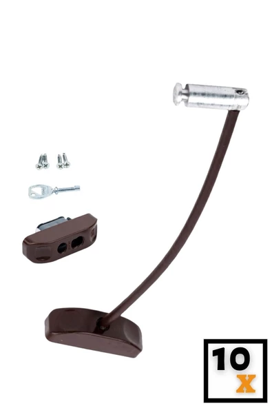 Viselia Koyu Kahve Pencere Kilidi 10 Adet Halatlı Çocuk Güvenlik Emniyet Hırsız Pimapen Pvc Kapı Kilidi