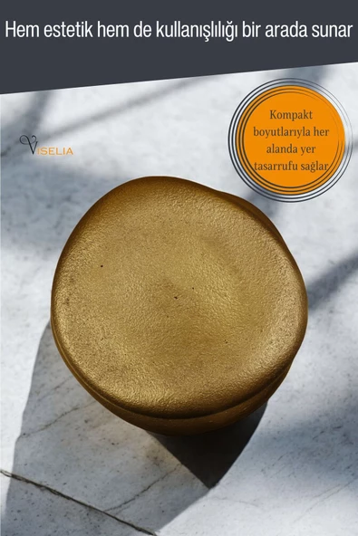 Viselia Takı Kutusu Takı Organizer Kapaklı Kutu Takı Düzenleyici Altın Eskitme Renk Model 2 - 4