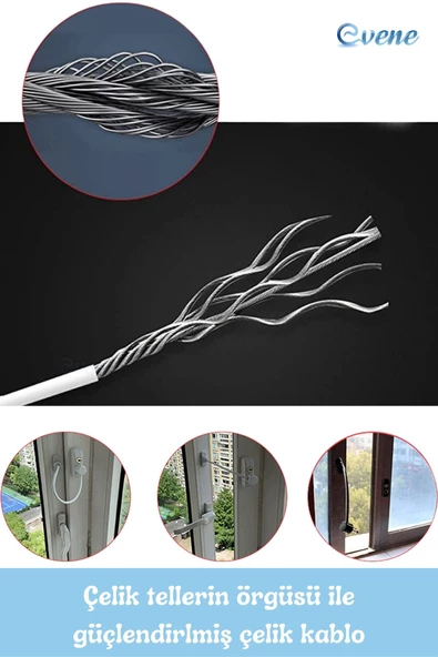 Evene Pencere Çocuk Kilit Pencere Kilidi Cam Kilidi Emniyet Çocuk Kilit Zincirli Kilit 6 Adet Antrasit - Resim 4