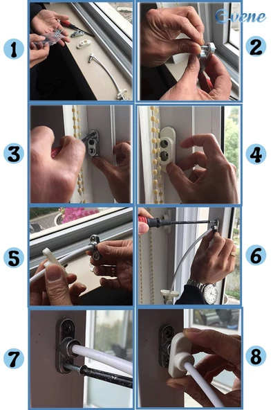 Evene Antrasit Pencere Kilidi 10 Adet Halatlı Çocuk Güvenlik Emniyet Hırsız Pimapen Pvc Kapı Bebek Kilit - 4