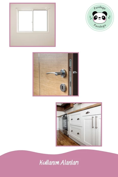 Pandogo Pencere Kilidi 5 Adet Gri Kapı Ve Pencere Emniyet Aparatı Güvenlik Ürünü Kilit - Resim 6