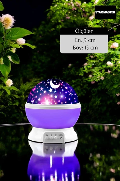 Star Master Masa Lambası Gökyüzü Projeksiyon Gece Lambası Yıldızlı Gece Lambası Mor - 2