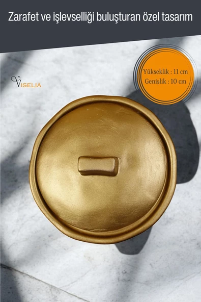 Viselia Takı Kutusu Takı Organizer Kapaklı Kutu Takı Düzenleyici Altın Renk Model 12 - 2