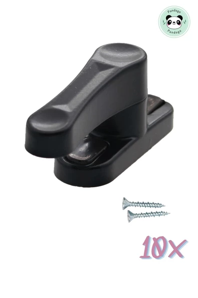 Pandogo Pencere Kilidi 10 Adet Kapı Ve Pencere Emniyet Aparatı Güvenlik Ürünü Kilit Siyah ürün görseli 1