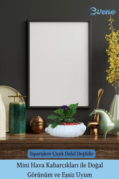 Evene Saksı Büyük Saksı Çiçek Saksısı Büyük Boy Saksı Salon Saksısı Model 3 Beyaz Saksı - Resim 6