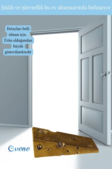 Evene Kapı Stoperi Altın Eskitme Renk Dekoratif Kapı Tutucu Durdurucu Model 6 - Resim 3