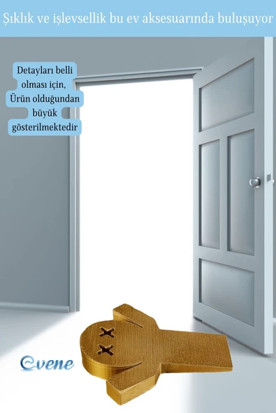 Evene Kapı Stoperi Altın Renk Dekoratif Kapı Tutucu Durdurucu Model 3 - Resim 3