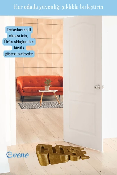Evene Kapı Stoperi Altın Renk Dekoratif Kapı Tutucu Durdurucu Close Model - Resim 4