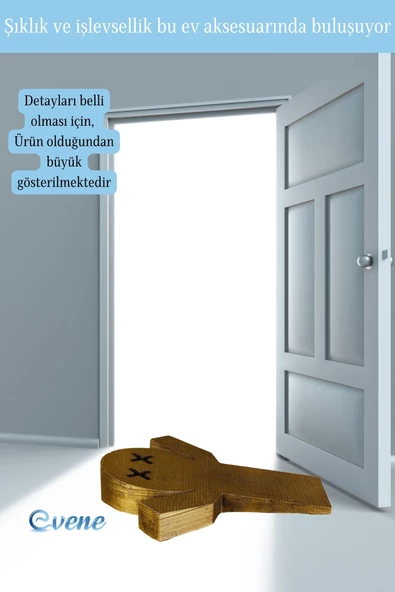 Evene Kapı Stoperi Altın Eskitme Renk Dekoratif Kapı Tutucu Durdurucu Model 3 - Resim 3