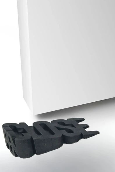 Evene Kapı Stoperi Siyah Renk Dekoratif Kapı Tutucu Durdurucu Close Model ürün görseli