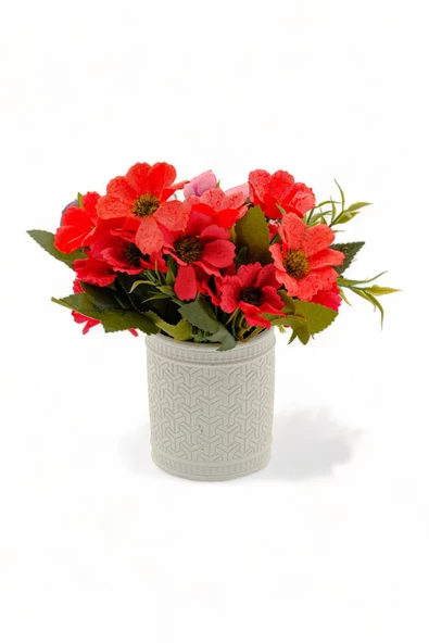 Evene Saksı Dekoratif Saksı Kaktüs Saksısı Sukulent Saksısı Küçük Saksı Model 42 Beyaz Saksı ürün görseli 1