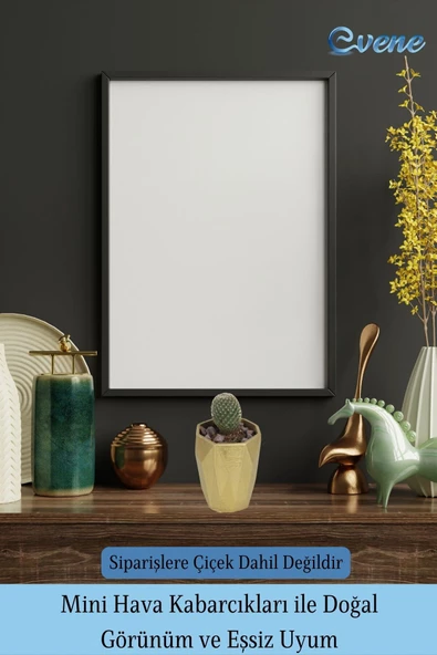 Evene Saksı Dekoratif Saksı Kaktüs Saksısı Sukulent Saksısı Küçük Saksı Model 36 Gold Saksı - Resim 6