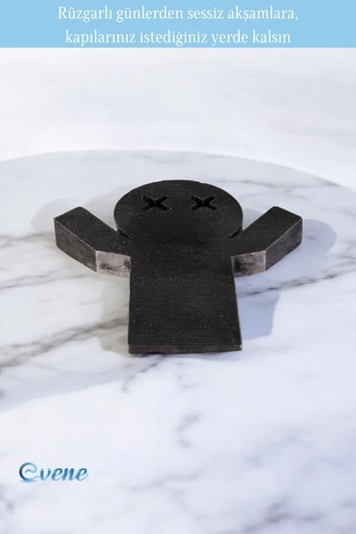 Evene Kapı Stoperi Gümüş Eskitme Renk Dekoratif Kapı Tutucu Durdurucu Model 3 - Resim 6