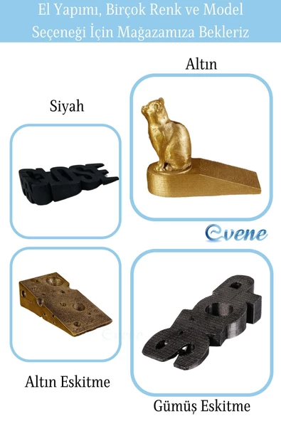 Evene Kapı Stoperi Altın Renk Dekoratif Kapı Tutucu Durdurucu Close Model - Resim 8