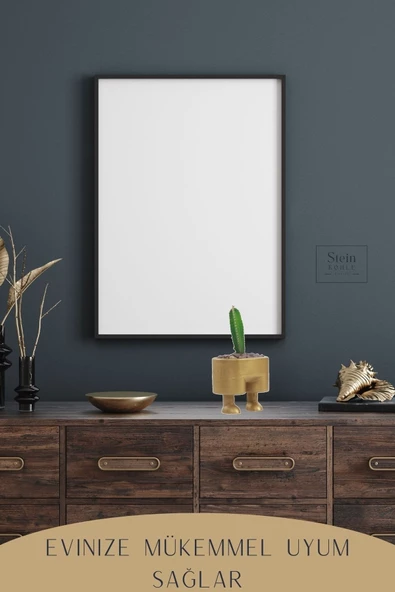 Stein Kohle Çiçek Saksısı Büyük Boy 1 Adet Altın Renk Uygulamalı Pantolon Model - 6