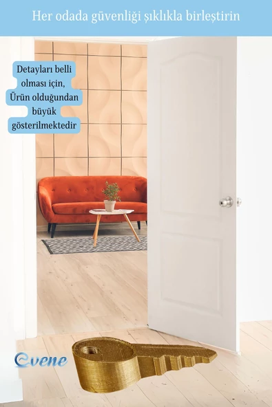 Evene Kapı Stoperi Altın Renk Dekoratif Kapı Tutucu Durdurucu Model 5 - Resim 4