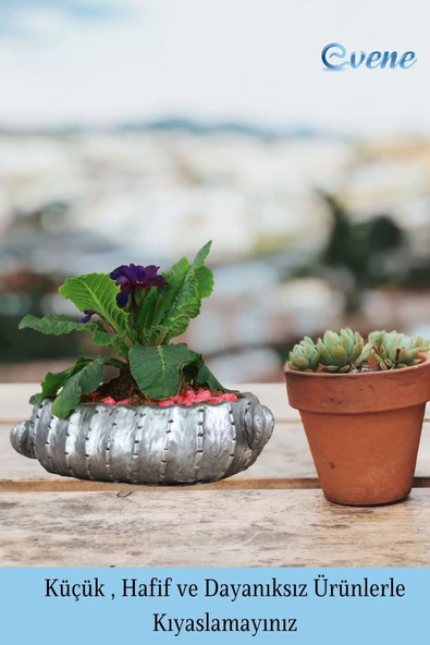 Evene Saksı Büyük Saksı Çiçek Saksısı Büyük Boy Saksı Salon Saksısı Model 3 Siyah Gümüş Saksı - Resim 3