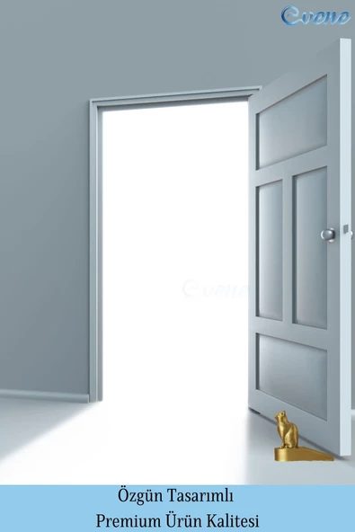 Evene Kapı Stoperi Altın Renk Dekoratif Kapı Tutucu Durdurucu 2 Adet Model 2 - Resim 3