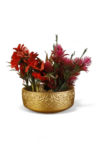 Evene Saksı Büyük Saksı Çiçek Saksısı Büyük Boy Saksı Salon Saksısı Model 2 Gold Saksı ürün görseli 1