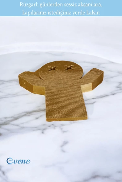 Evene Kapı Stoperi Altın Renk Dekoratif Kapı Tutucu Durdurucu Model 3 - Resim 6