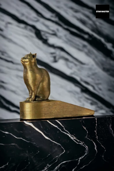 Star Master Kapı Takozu Kapı Tutacağı Kapı Stoperi Kapı Durdurucu Altın Eskitme Model 2 - Resim 2