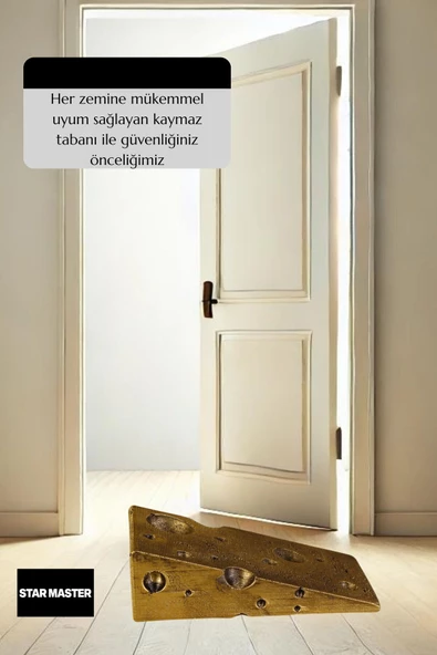 Star Master Kapı Takozu Kapı Tutacağı Kapı Stoperi Kapı Durdurucu Altın Eskitme Model 6 - Resim 3
