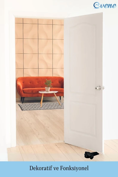 Evene Kapı Stoperi Siyah Renk Dekoratif Kapı Tutucu Durdurucu 2 Adet Model 3 - Resim 4