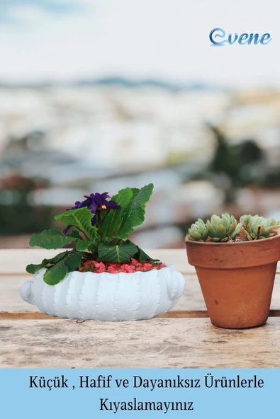 Evene Saksı Büyük Saksı Çiçek Saksısı Büyük Boy Saksı Salon Saksısı Model 3 Beyaz Saksı - Resim 3