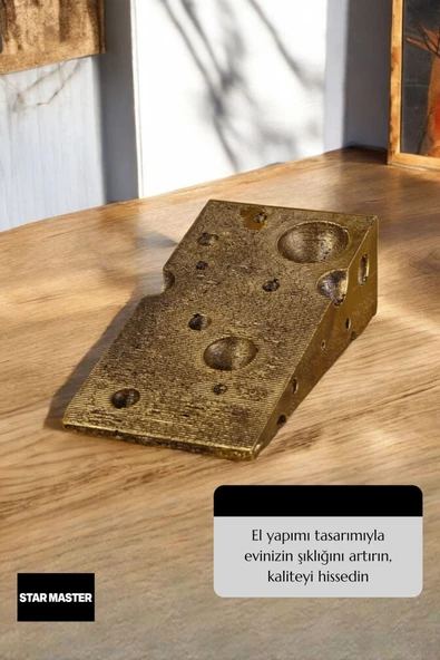 Star Master Kapı Takozu Kapı Tutacağı Kapı Stoperi Kapı Durdurucu Altın Eskitme Model 6 - Resim 4