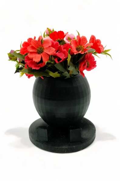 Evene Saksı Büyük Saksı Çiçek Saksısı Büyük Boy Saksı Salon Saksısı Model 1 Siyah Saksı ürün görseli