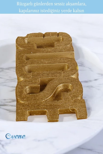 Evene Kapı Stoperi Altın Renk Dekoratif Kapı Tutucu Durdurucu Close Model - Resim 6