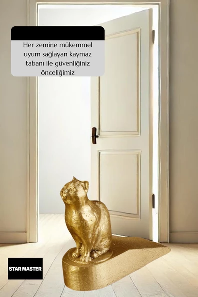 Star Master Kapı Takozu Kapı Tutacağı Kapı Stoperi Kapı Durdurucu Altın Model 2 - 3
