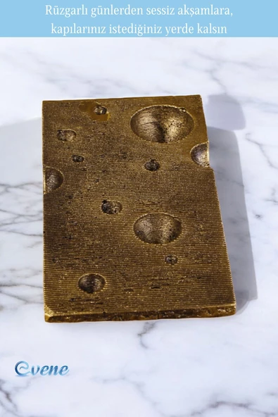 Evene Kapı Stoperi Altın Eskitme Renk Dekoratif Kapı Tutucu Durdurucu Model 6 - Resim 6